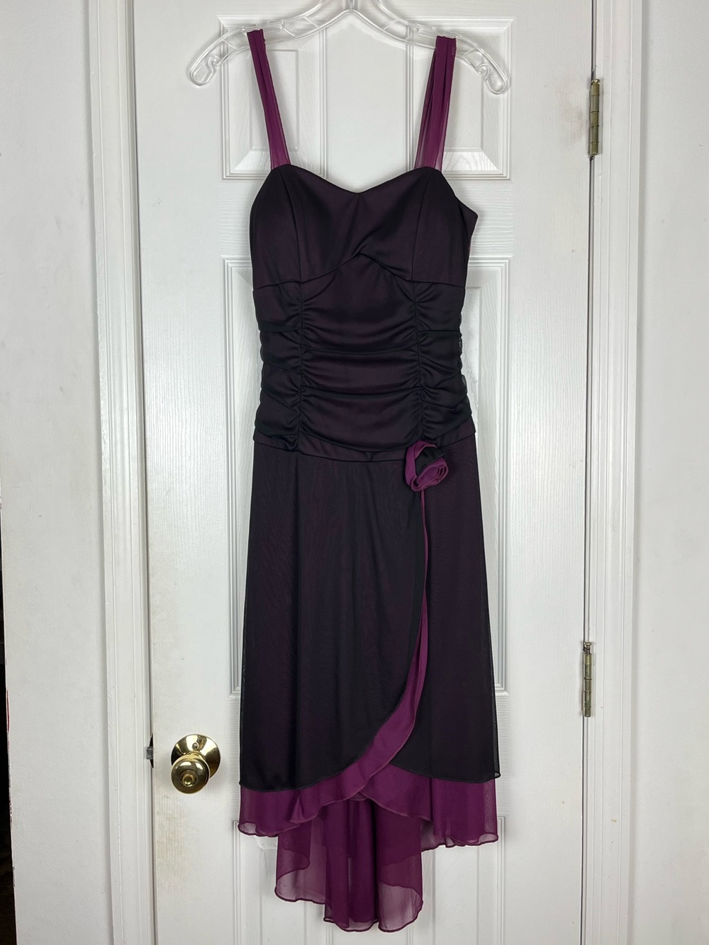 Ruby Rox Y2K Vintage Ruched Sheer Mesh Overlay Dress Grunge Fairy Goth Sz M